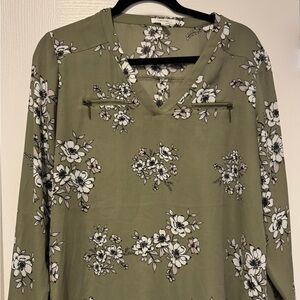 Maurices Sage Green Floral Blouse